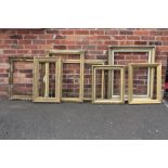 SEVEN MAINLY 19TH CENTURY GOLD FRAMES, some A/F, smallest rebate approx 53 x 43 cm, largest rebate