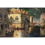 DANIEL SHERRIN (1868-1940) Venetian scenes with gondolas, signed lower right, oils on canvas, a