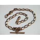 A HALLMARKED 9 CT GOLD ALBERT CHAIN, approx weight 27g, L 39 cm