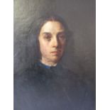 (XVIII-XIX). Italian school, portrait study of a young lady, unsigned, oil on canvas (relined),