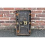 A LARGE VINTAGE METAL LOCK, H 58 cm, L 33 cm