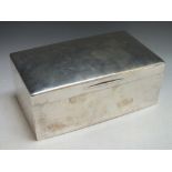 A LARGE HALLMARKED SILVER TABLE BOX - LONDON 1911, the hinged lid opening to reveal sectional