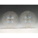 A PAIR OF RENE LALIQUE 'COQUILLE' PATTERN SMALL PLATES, No 3012, each with stencilled 'R Lalique