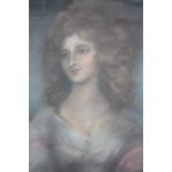 (XVII-XIX). British school portrait study of an elegant young woman, unsigned pastel on paper laid