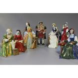 ROYAL DOULTON LIMITED EDITION FIGURINES KING HENRY VIII AND WIVES, modelled by Pauline Parsons, King