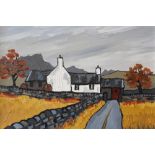 DAVID BARNES (XX-XXI). Welsh school 'Tremadoc Autumn' see verso, signed verso, acrylic on board,