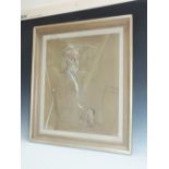 KEATING (XX). A portrait study of a seated man, signed lower right, pastel on paper, framed and