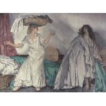 SIR WILLIAM RUSSELL FLINT (1880-1969). Interior scene with two women, one carrying a basket of