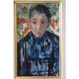 (XX). Impressionist portrait study of a young man, signed upper left, oil on board, framed, 23 x