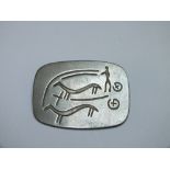 A JORGEN JENSEN DANISH PEWTER BROOCH, makers marks to reverse, W 5.1 cm