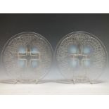 A PAIR OF RENE LALIQUE 'COQUILLE' PATTERN SMALL PLATES, No 3012, each with stencilled 'R Lalique