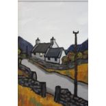 DAVID BARNES (XX-XXI). Welsh school 'Near Bethesda' see verso, signed verso, acrylic on board,