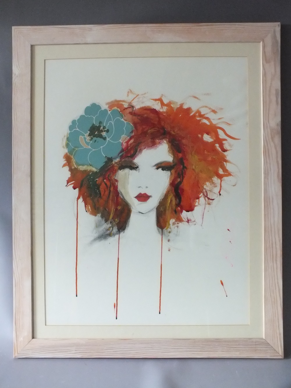 ROS WEBB (XX-XXI). Irish school, modernist study of a young woman with a flower in her hair, - Image 2 of 4