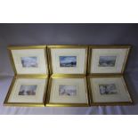 J M W TURNER RA. A set of six gilt framed and glazed 'The Tate Gallery London- Wanderings By The