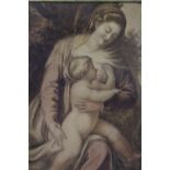 A LATE 17TH / EARLY 18TH CENTURY CONTINENTAL SCHOOL STUDY OF THE MADONNA AND CHILD, tree in