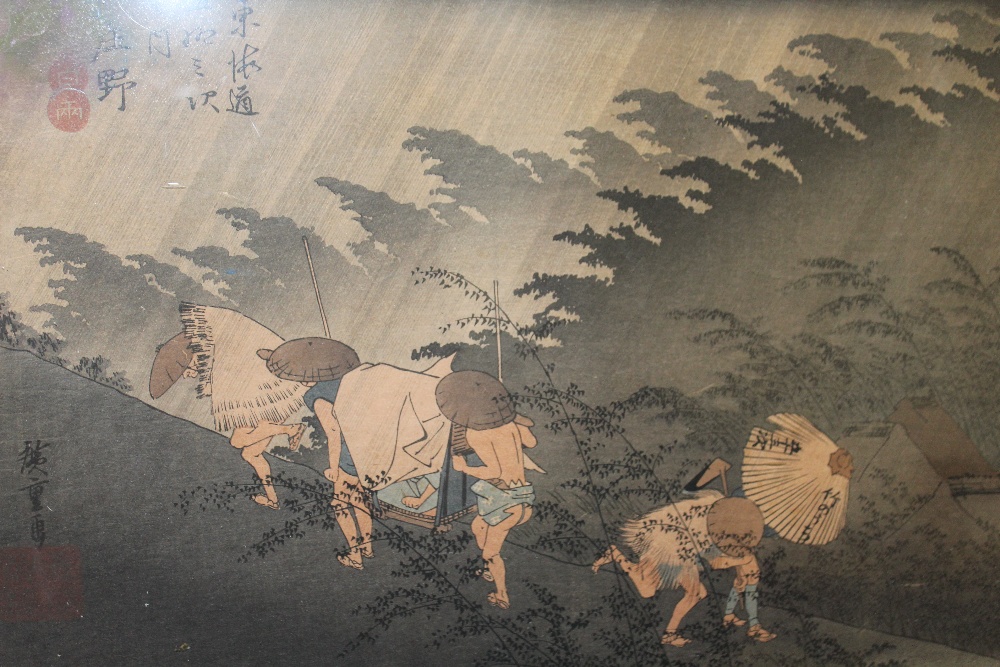 ANDO HIROSHIGE (1797-1858). Japanese school, a scene from Tokaido series, the fifty three stations