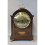 AN INLAID MAHOGANY CASED BRACKET CLOCK, H 37 cm