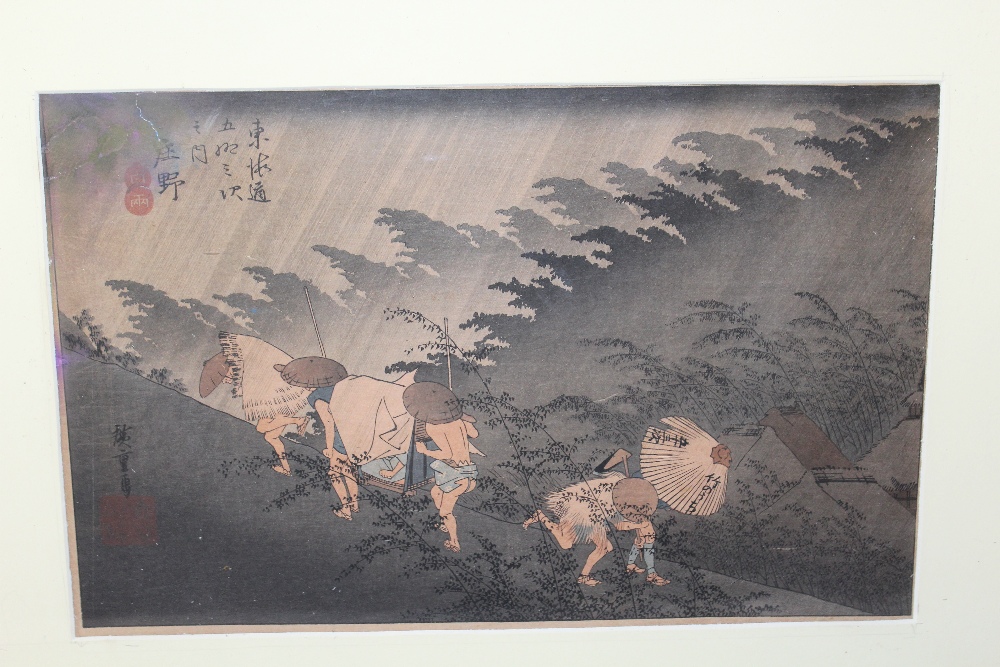 ANDO HIROSHIGE (1797-1858). Japanese school, a scene from Tokaido series, the fifty three stations - Image 3 of 5