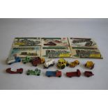A TIN OF SMALL DIE-CAST VEHICLES, to include examples by Lesney, Lone Star, etc and a quantity of