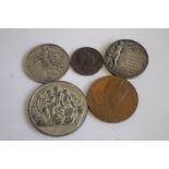 A QUANTITY OF MEDALLIONS, to include 1902 Coronation large bronze, Edward VII 1906 Inter-