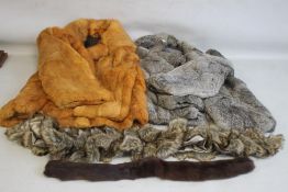 TWO VINTAGE LADIES' FUR COATS, along with a stole and collar.