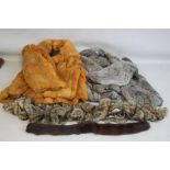 TWO VINTAGE LADIES' FUR COATS, along with a stole and collar.