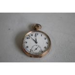 TOP WIND POCKET WATCH (Unsigned) white enamel dial, with large Roman Numeral markings.