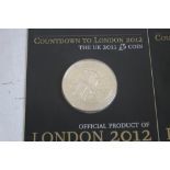 2011/2012 COUNTDOWN TO THE LONDON OLYMPIC GAMES, £5 crowns in card slips (4)