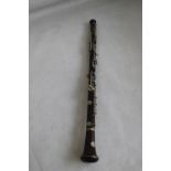 AN ANTIQUE "BUFFET OF PARIS" OBOE, with white metal fittings, retailer's plaque for "Goumas and