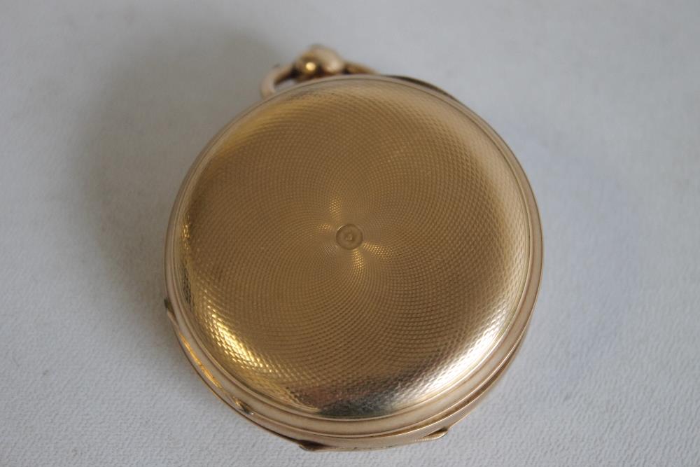 A GENTLEMAN'S FULL HUNTER POCKET WATCH (A/F), MARKED 14K, white lever dial signed "Patent Lever - Image 4 of 6