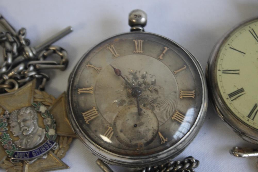 A SILVER OPEN FACE KEY WIND POCKET WATCH, SIGNED THOMAS POWELL BATES, LIVERPOOL, along with - Image 2 of 6