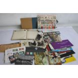 A COLLECTION OF STAMPS, POSTCARDS, AND EPHEMERA, to include Edward VII Ceylon Set 2 Cents-10 Rupees,