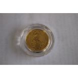 QEII 2019 GOLD QUEENS BEASTS 1/4 OZ COIN, in capsule.