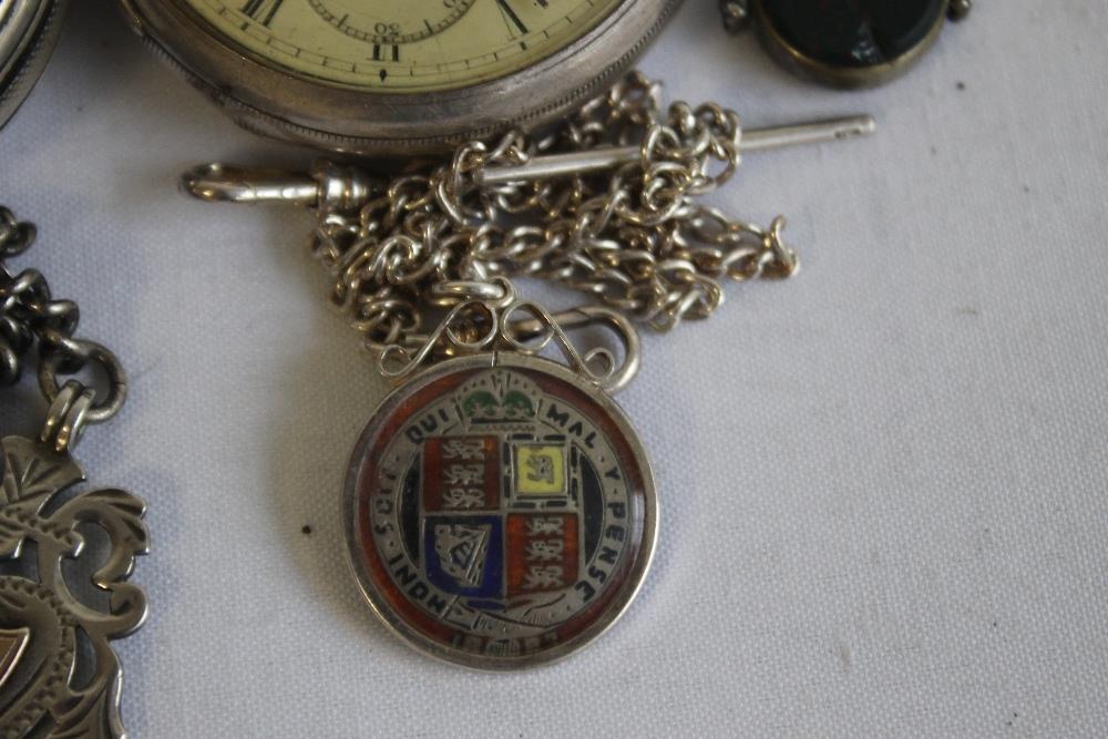 A SILVER OPEN FACE KEY WIND POCKET WATCH, SIGNED THOMAS POWELL BATES, LIVERPOOL, along with - Image 5 of 6