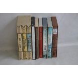 FOLIO SOCIETY - EVELYN WAUGH, "Sword of Honour" three volume cased set, 1990, "Scoop", 1982, "