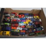 THREE TRAYS OF UNBOXED PLAYWORN CARS