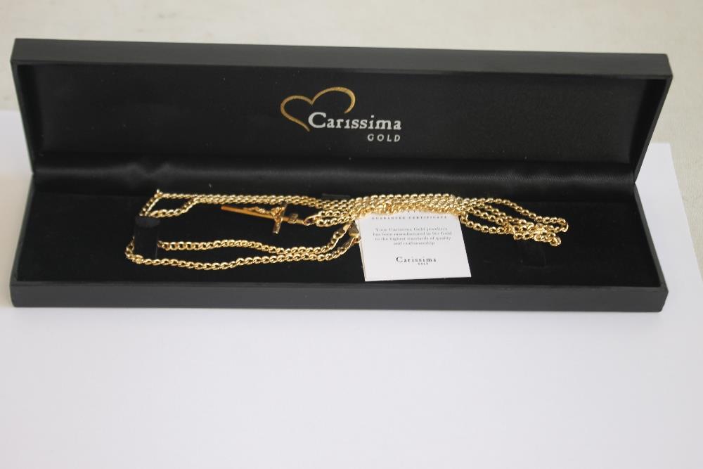 "CARISSIMA GOLD" 9ct CRUCIFIX AND CHAIN, in original box. - Image 3 of 3