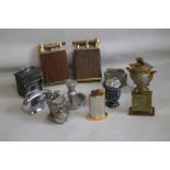 A COLLECTION OF VINTAGE TABLE LIGHTERS, to include lift arm types, novelty and Colibri