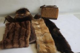 A COLLECTION OF VINTAGE FUR ACCESSORIES, to include stoles, a Russian hat, an Australian made