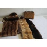 A COLLECTION OF VINTAGE FUR ACCESSORIES, to include stoles, a Russian hat, an Australian made