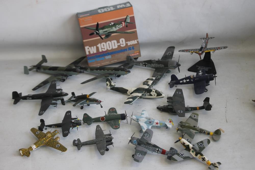 THIRTEEN GERMAN WW2 MODEL AIRCRAFT, to include Focke-Wolf, Dornier Sea Plane, etc together with five