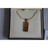 ROYAL MINT 2003 1/4 oz 9ct GOLD INGOT ON CHAIN, in case of issue with COA.