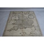 ROBERT SAYER 18th CENTURY FOLDED SECTIONAL MAP - 'A NEW MAP OF THE ROADS OF ENGLAND AND SCOTLAND',