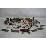 A COLLECTION OF ASSORTED FARM AND OTHER LEAD ANIMALS, some a/f including Britains examples