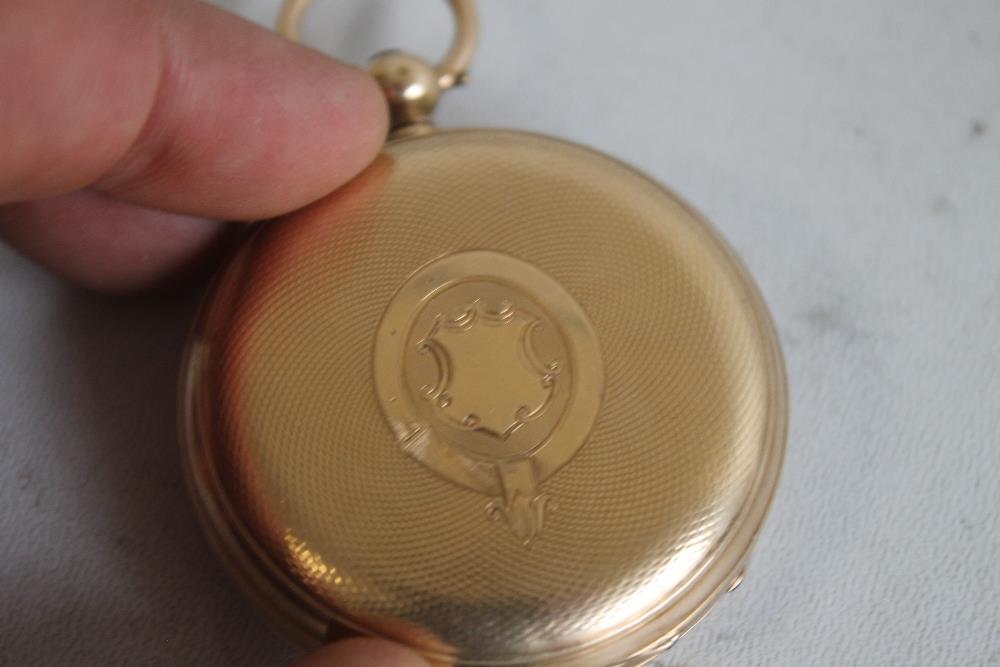 A GENTLEMAN'S FULL HUNTER POCKET WATCH (A/F), MARKED 14K, white lever dial signed "Patent Lever - Image 5 of 6