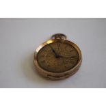 A LATE 19TH CENTURY CONTINENTAL LADIES' FOB WATCH, (marked 14ct)