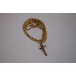 "CARISSIMA GOLD" 9ct CRUCIFIX AND CHAIN, in original box.