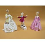 THREE ROYAL WORCESTER F.G. DOUGHTY FIGURES COMPRISING OF 'JANUARY, GRANDMOTHERS DRESS AND FIRST