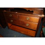 A VINTAGE MAHOGANY FOUR DRAWER CHEST - MISSING BOTTOM DRAWER