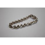 A 925 SILVER HOLLOW LINK BRACELET